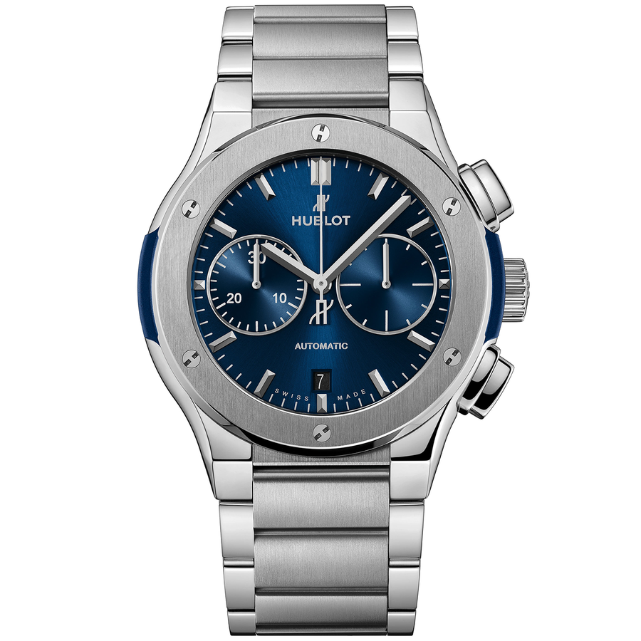 Classic Fusion 45mm Blue Dial Chronograph Titanium Automatic Watch