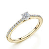 18ct Yellow Gold Round Brilliant Cut Single Stone Ring With Micro Claw Set Shoulders