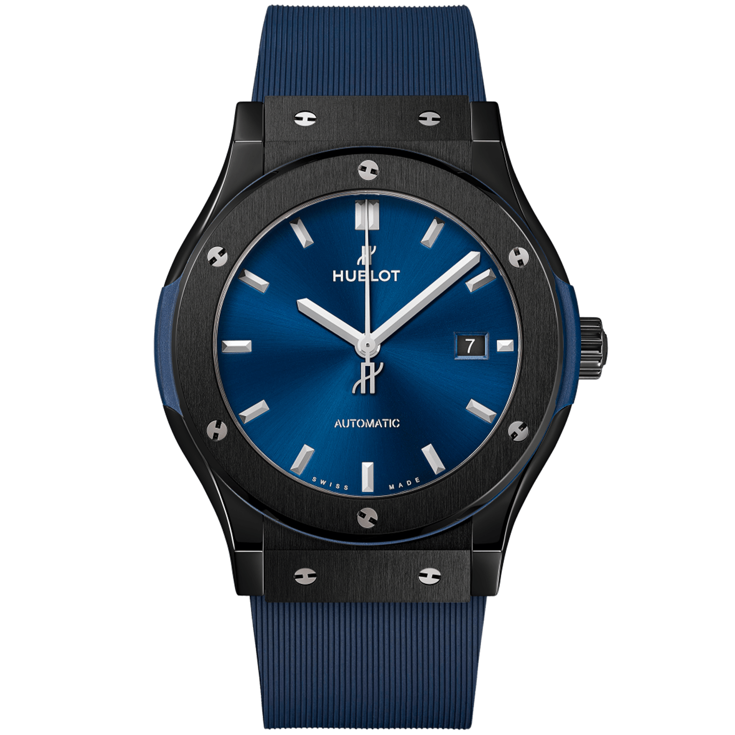 Classic Fusion 42mm Ceramic Blue Dial & Rubber Strap Watch