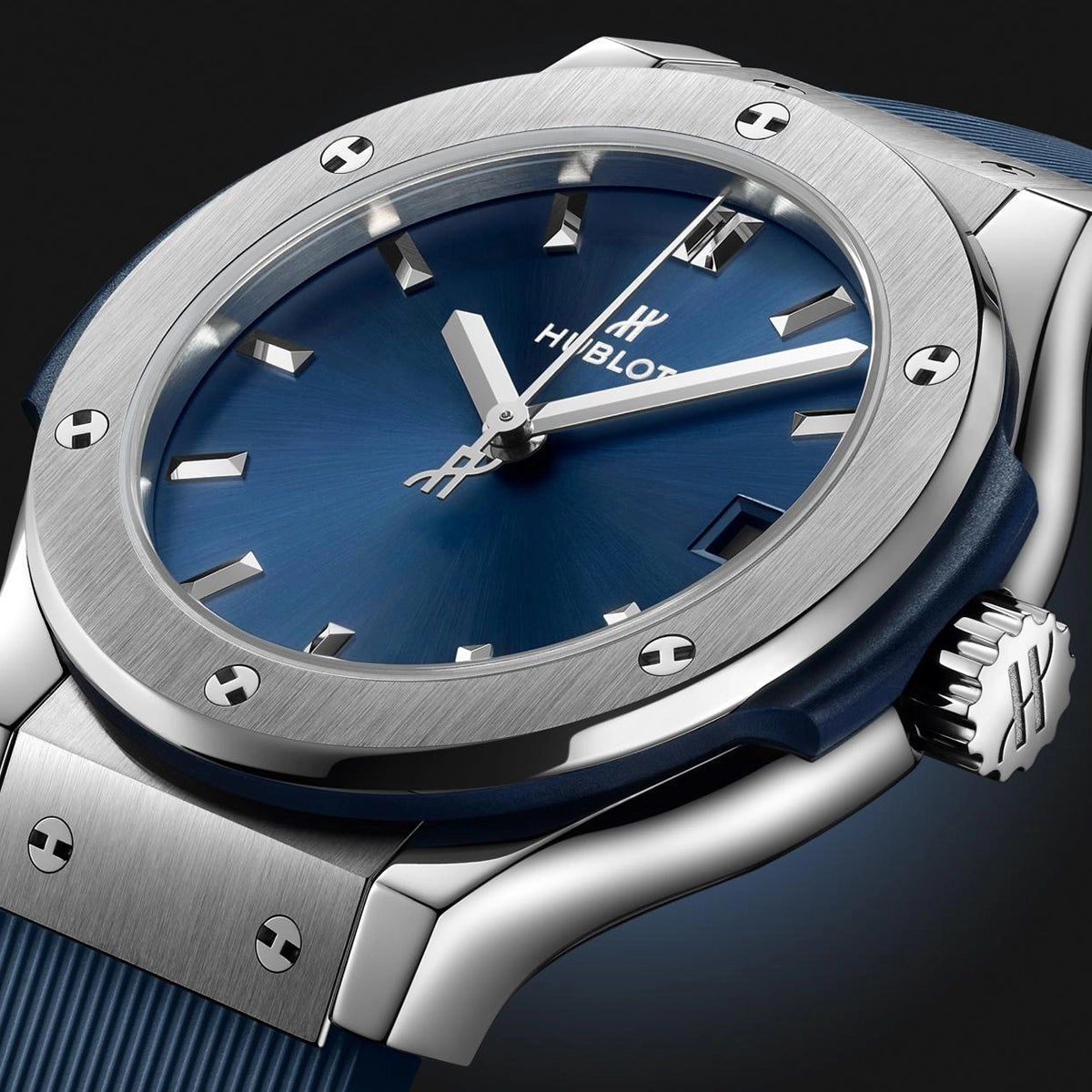 Classic Fusion 33mm Sunray Blue Dial & Rubber Strap Watch