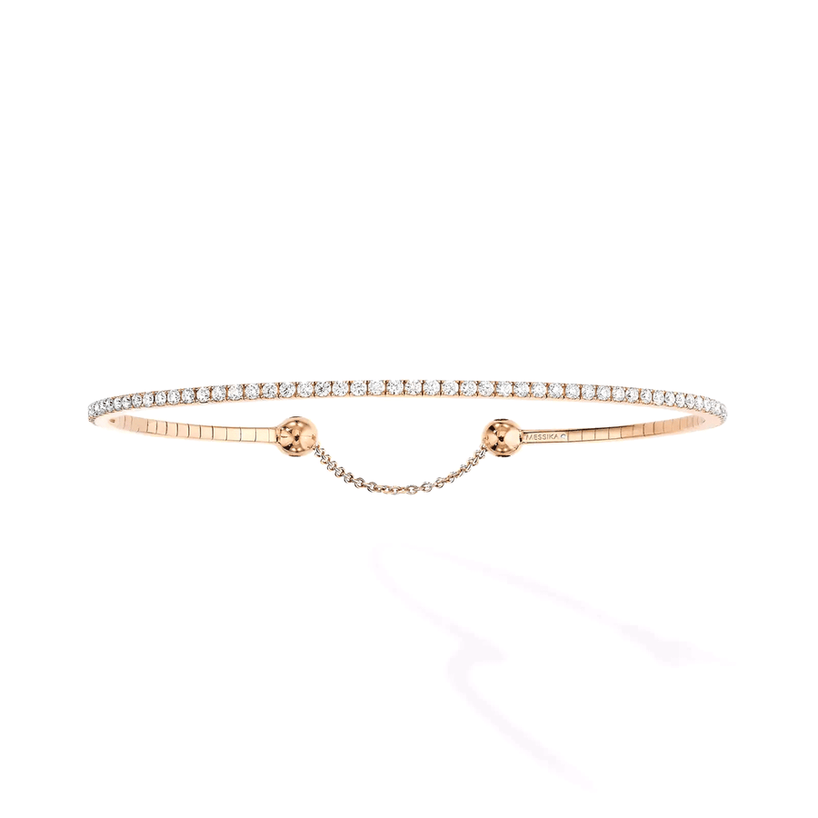 18ct Pink Gold Skinny Diamond Bracelet