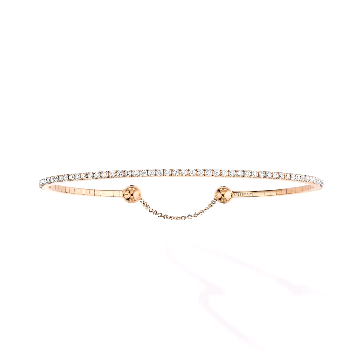 18ct Pink Gold Skinny Diamond Bracelet