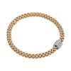 Solo 18ct Yellow Gold Bracelet With Three White Gold Diamond Rondels