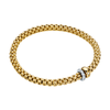 Solo 18ct Yellow Gold Bracelet With Pave Diamond Set And Polished Rondels