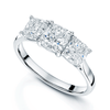 Platinum GIA Certificated Cushion Cut Diamond Three Stone Ring