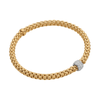 Solo 18ct Yellow Gold Bracelet With Pave Set Diamond Rondel