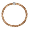 FOPE Solo 18ct Rose Gold Bracelet With Pave Set Diamond Rondel - Berry's Jewellers