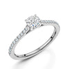 Platinum Diamond Solitaire Engagement Ring With Diamond Shoulders GIA Certified 0.50 Carat