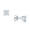 18ct White Gold GIA Certificated Cushion Cut Diamond Single Stone Stud Earrings