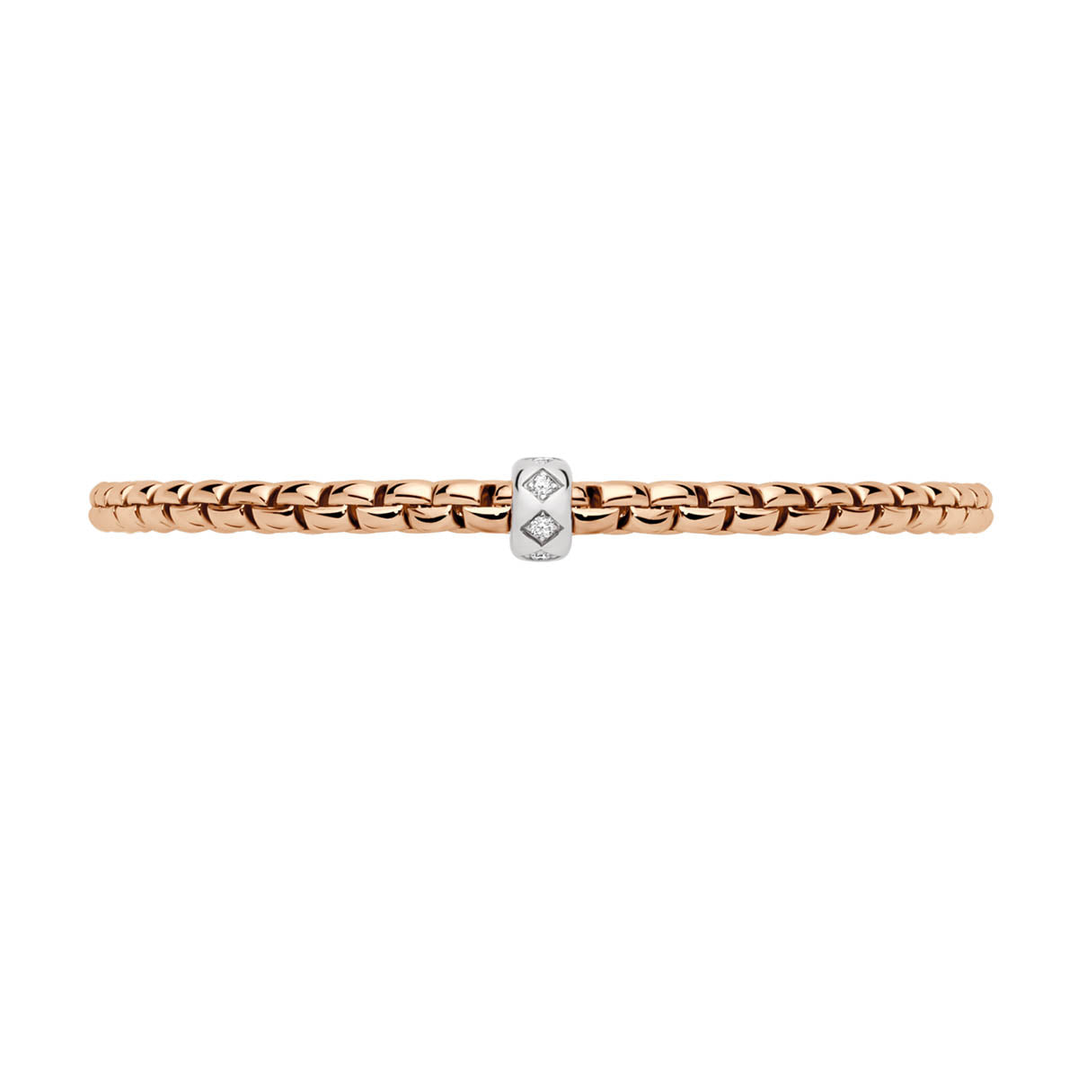 18ct Rose Gold Eka Flex'it Bracelet With A Single Rhombus Set Diamond Rondel