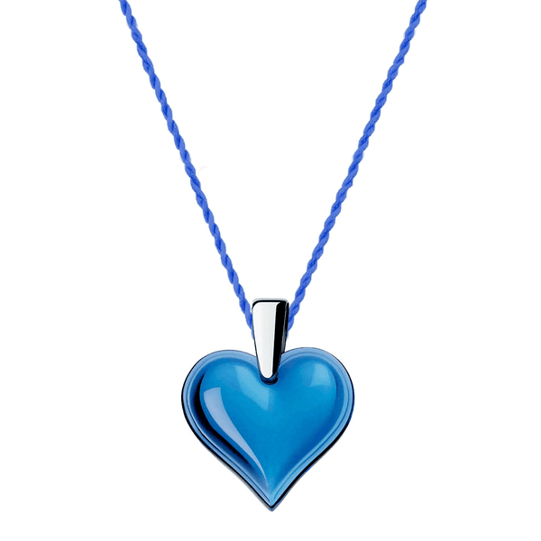 Lalique blue store heart pendant