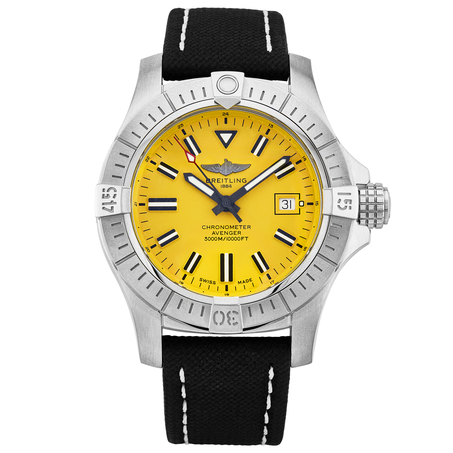 Breitling Avenger Seawolf 45mm Yellow Dial Strap Watch (2024)