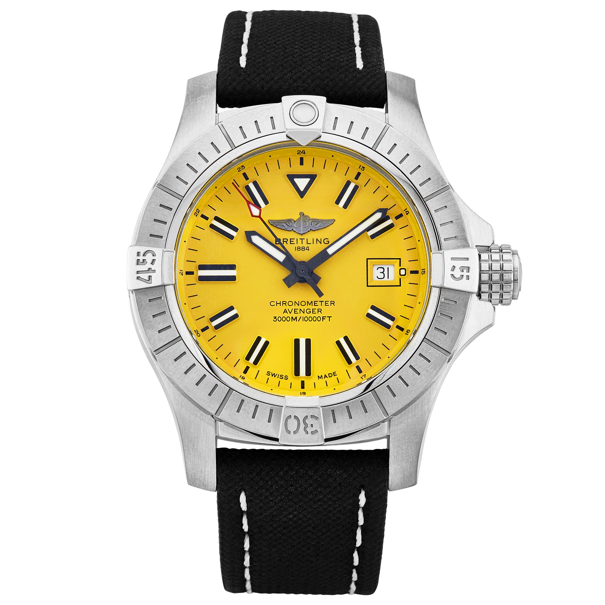 Breitling Avenger Seawolf 45mm Yellow Dial Strap Watch (2024)