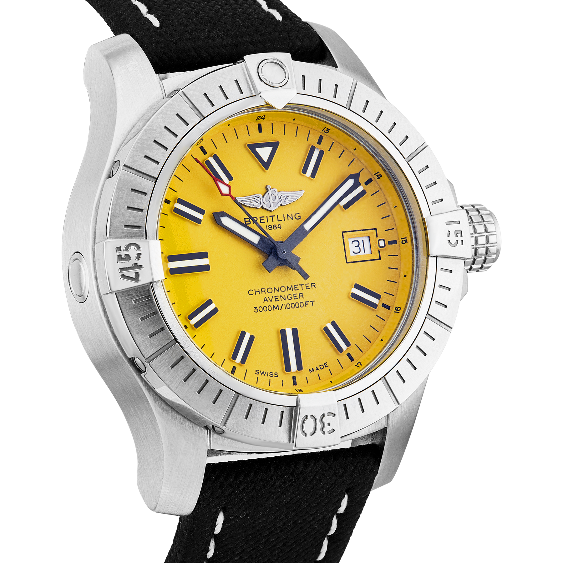 Breitling Avenger Seawolf 45mm Yellow Dial Strap Watch (2024)