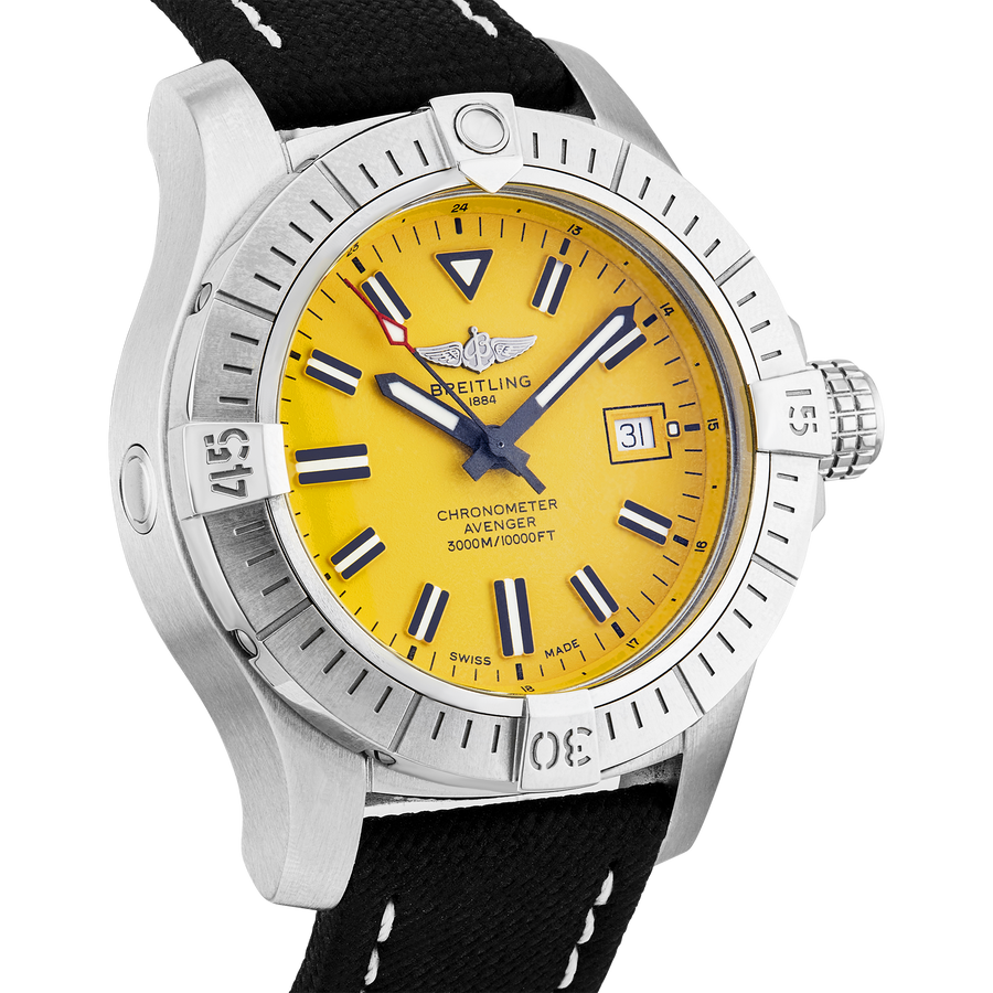 Breitling Avenger Seawolf 45mm Yellow Dial Strap Watch (2024)