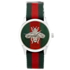 GUCCI 38mm Red/Green Embroidered Dial Watch