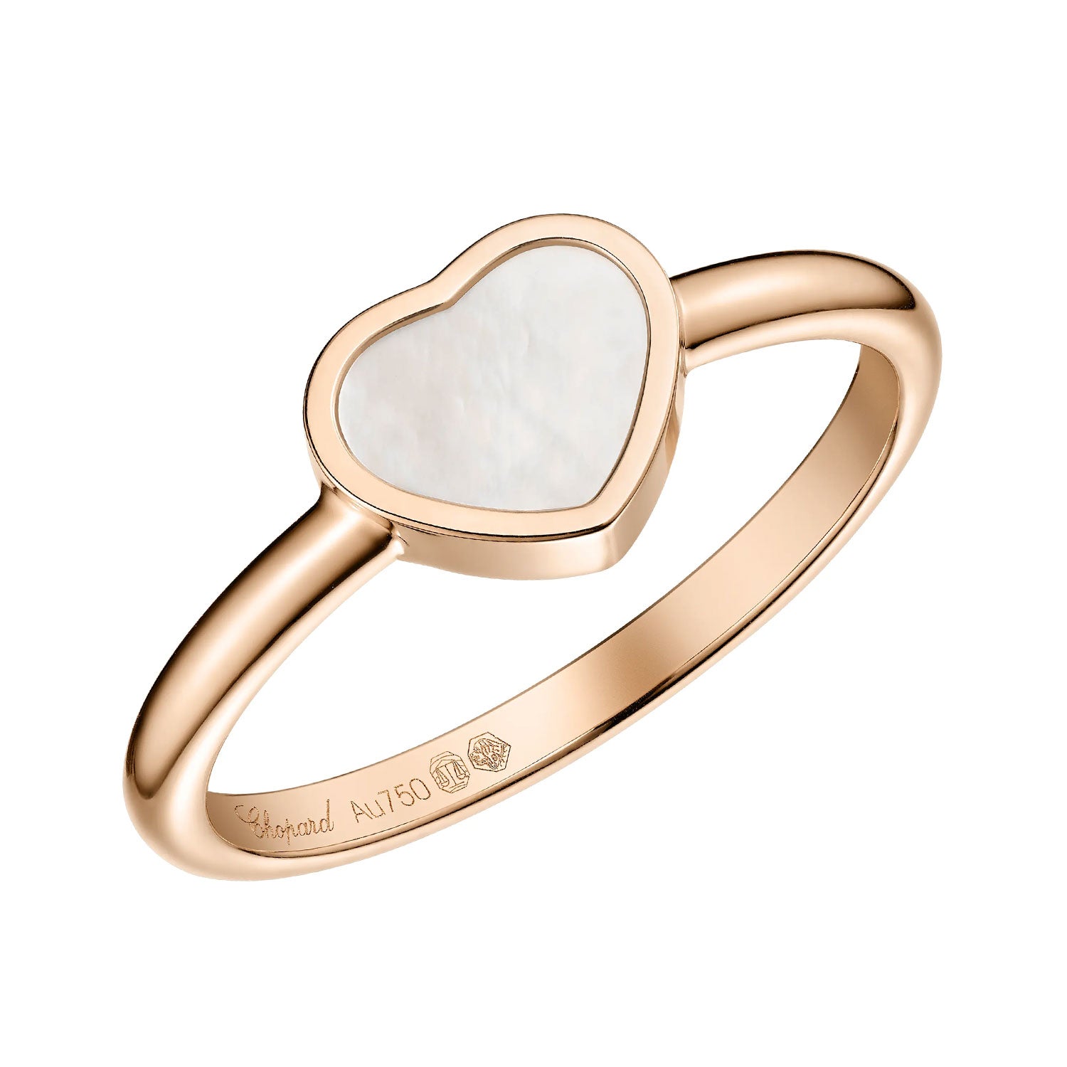 18ct Rose Gold My Happy Hearts Mother Of Pearl Ring