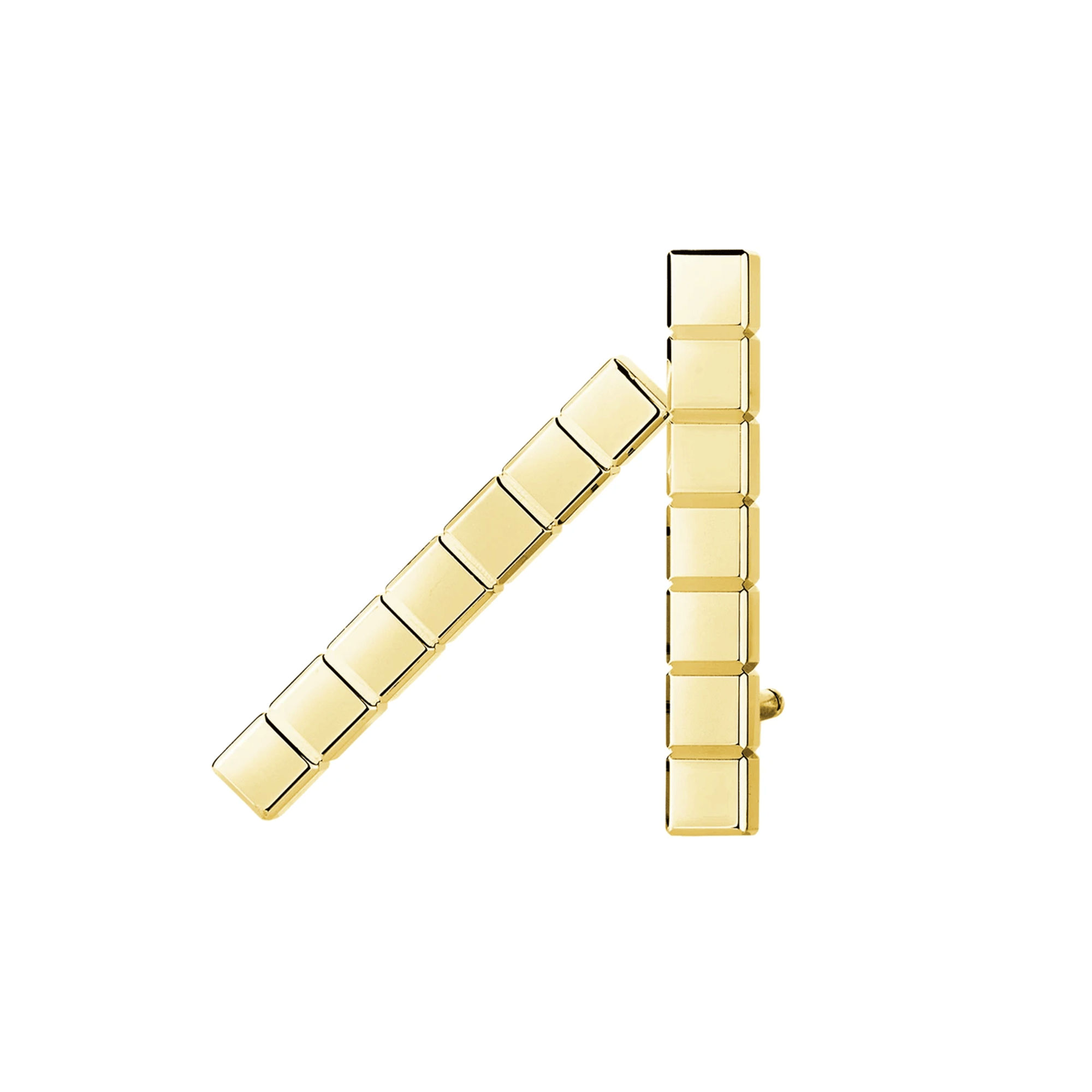 18ct Yellow Gold Ice Cube Bar Earrings