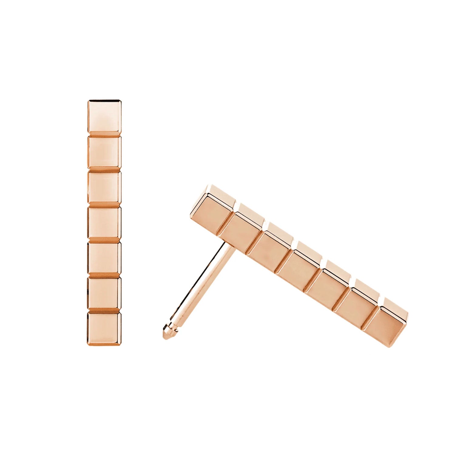 Chopard 18ct Rose Gold Ice Cube Bar Earrings - Berry's Jewellers