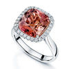 Berry's Platinum Cushion Cut Pink Tourmaline And Diamond Halo Surround Dress Ring - Berry's Jewellers