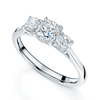 Platinum Set Cushion Cut GIA Diamond Three Stone Ring