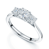 Platinum Cushion Cut Diamond Three Stone Ring