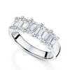 Platinum Emerald Cut Diamond 2.50 Carat Five Stone Eternity Ring