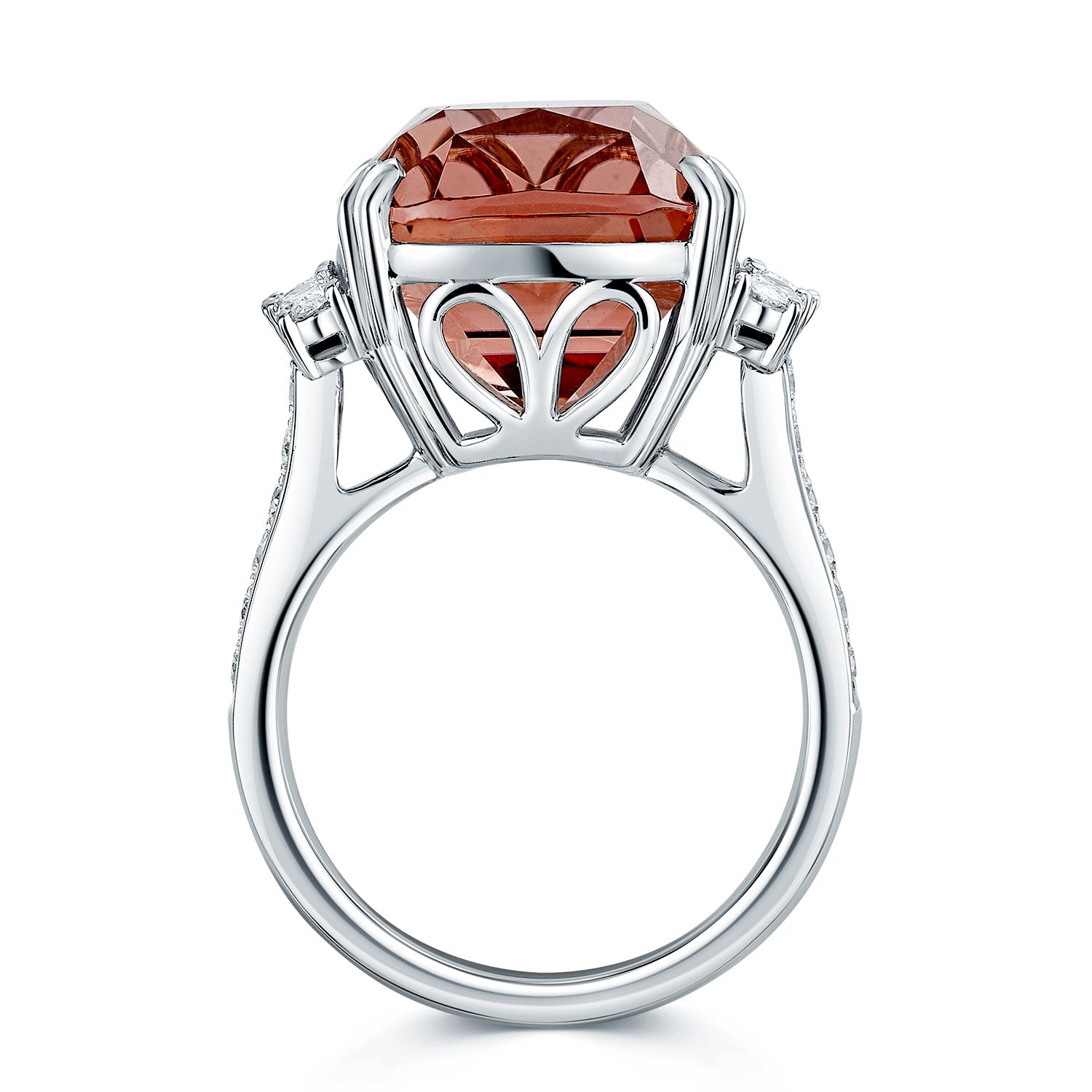 Platinum Pink Tourmaline And Diamond Ring