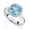 Berry's Platinum Cushion Cut Aquamarine And Diamond Halo Ring - Berry's Jewellers