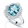 Berry's Platinum Aquamarine And Diamond Cluster Ring - Berry's Jewellers