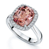 Platinum Pink Tourmaline And Diamond Halo Ring