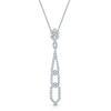 18ct White Gold Diamond Art Deco Style Pave Set Drop Pendant