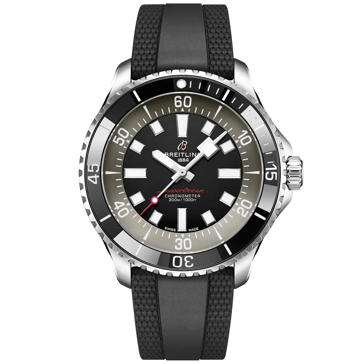 Superocean UK Edition 42mm Automatic Rubber Strap Watch