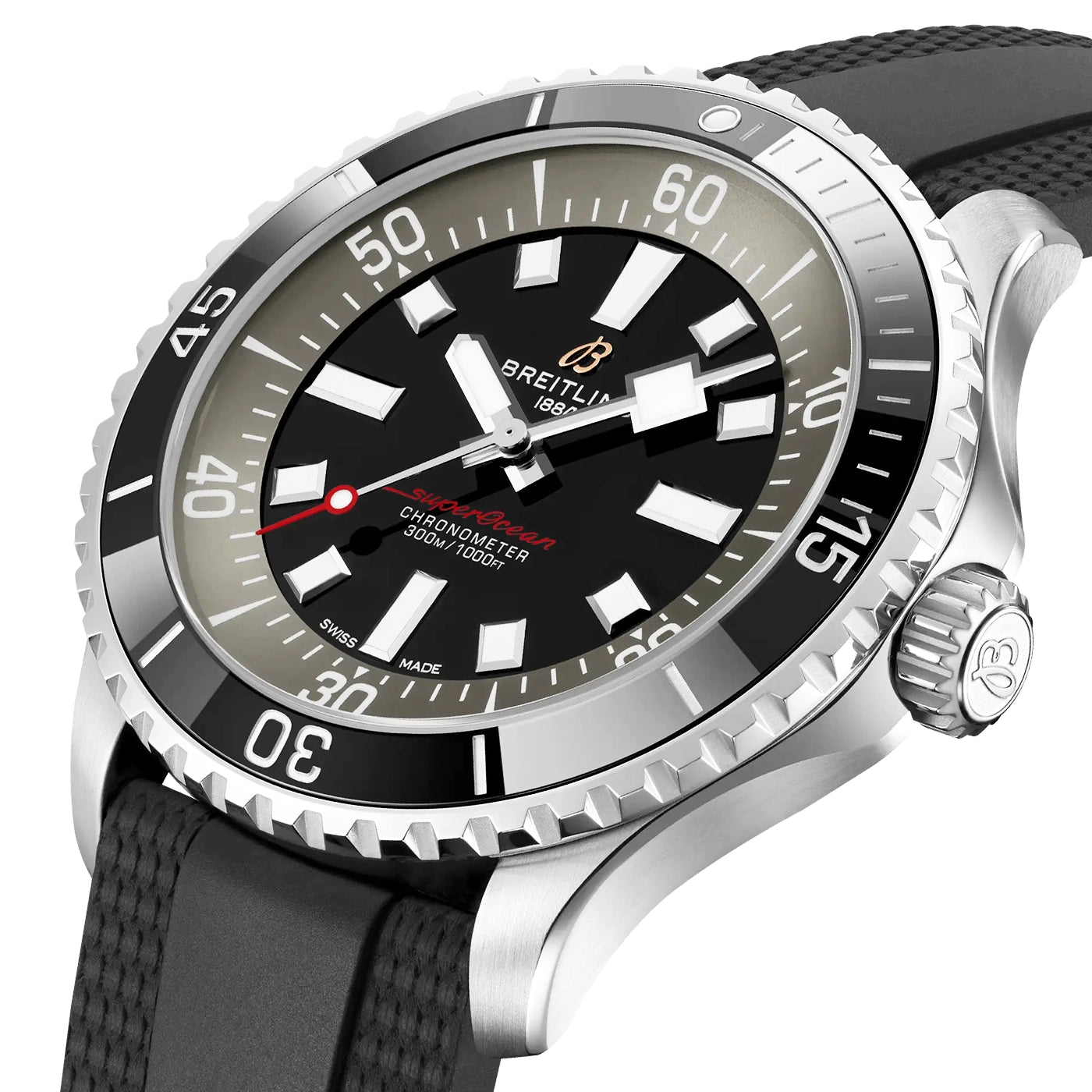 Superocean UK Edition 42mm Automatic Rubber Strap Watch