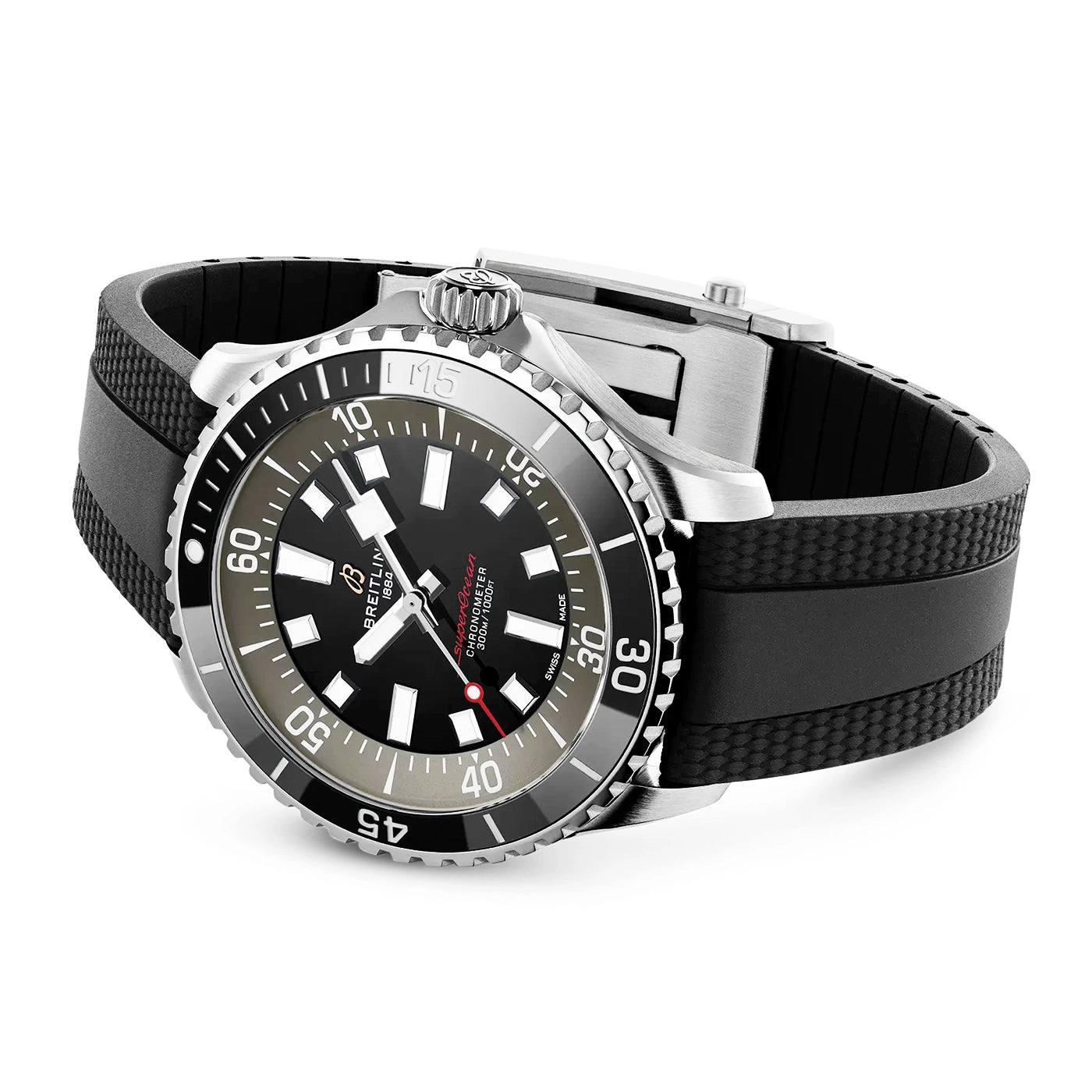 Superocean UK Edition 42mm Automatic Rubber Strap Watch