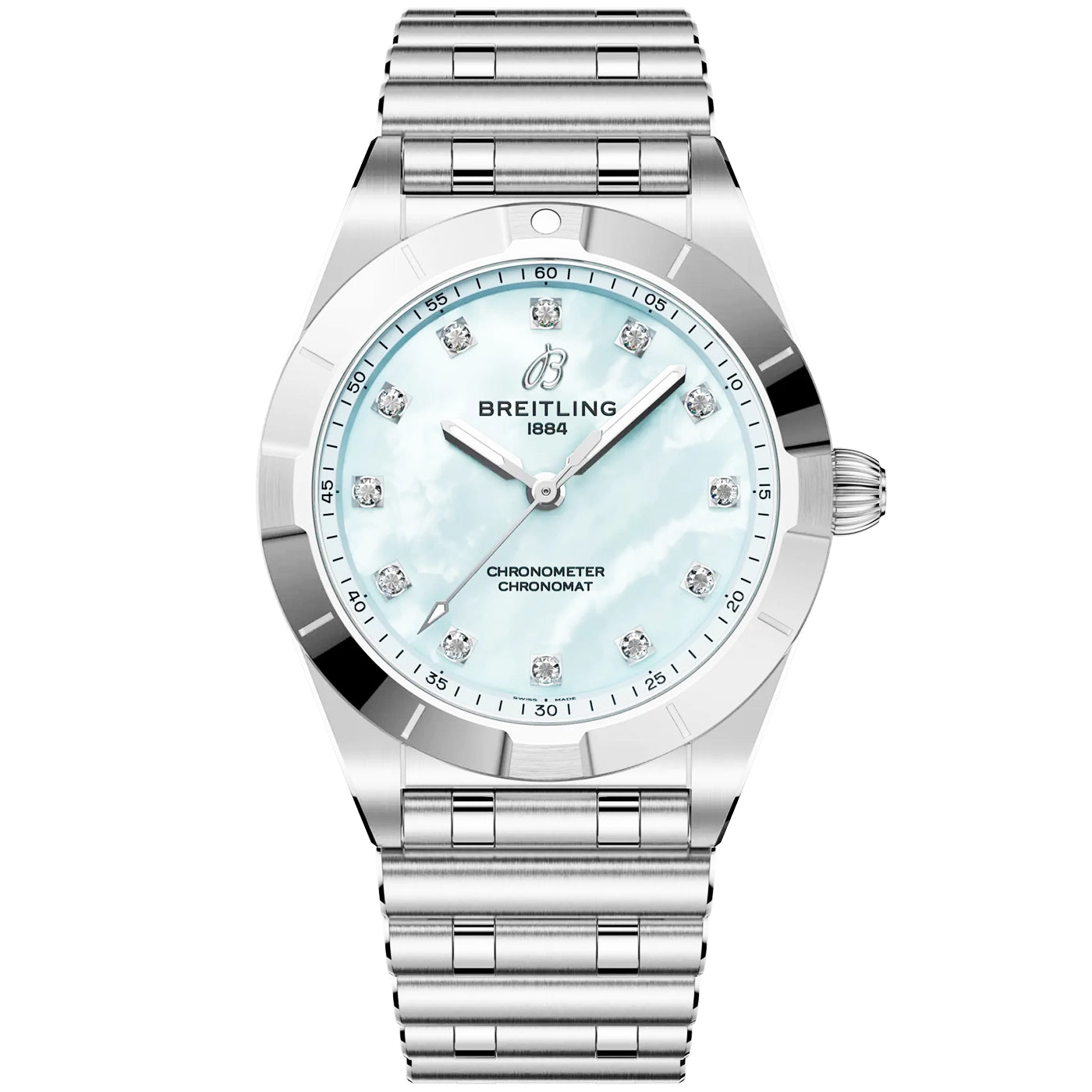 Chronomat 28mm Blue Mother of Pearl Diamond Dial Watch