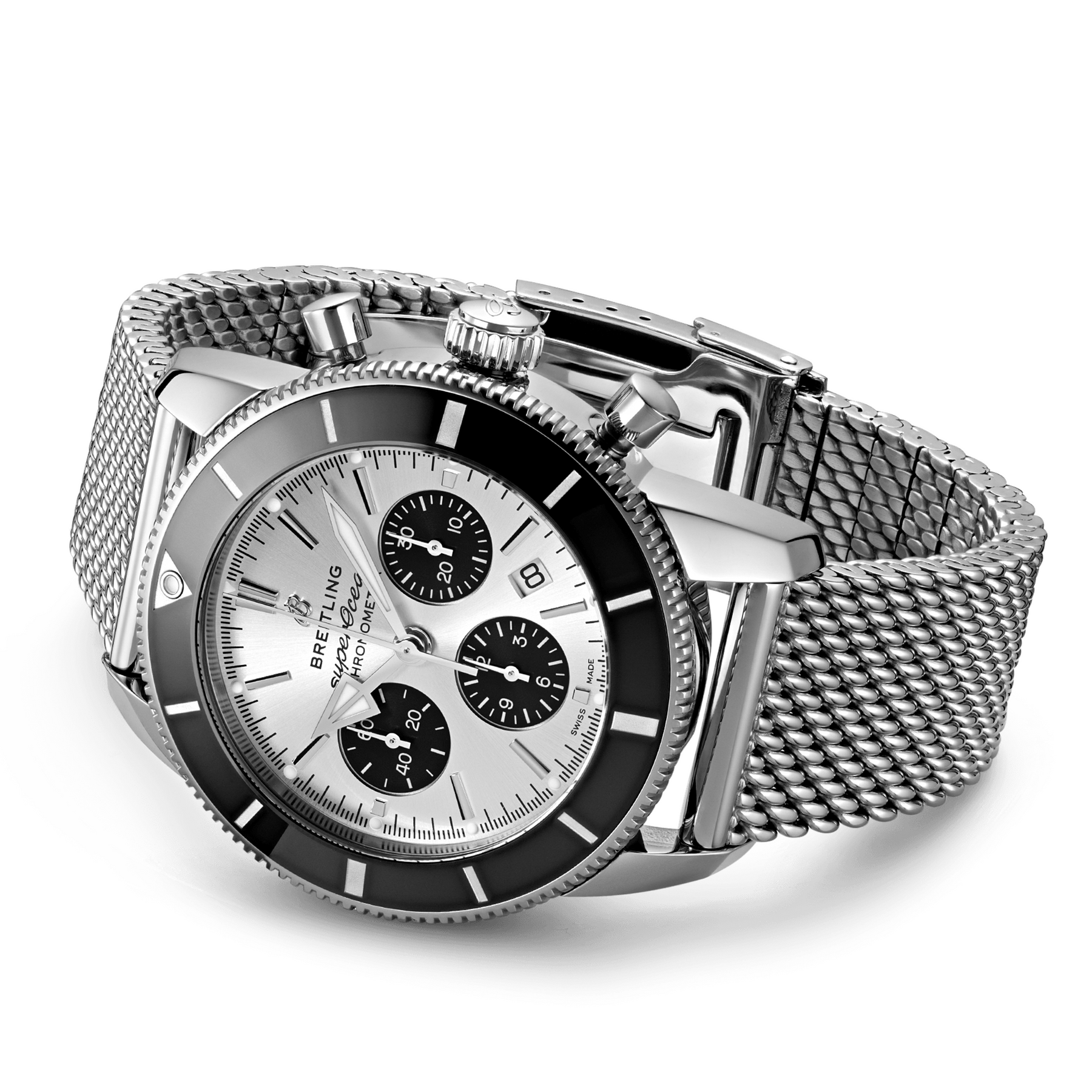 Superocean Heritage Chronograph 44mm Silver Dial Bracelet Watch