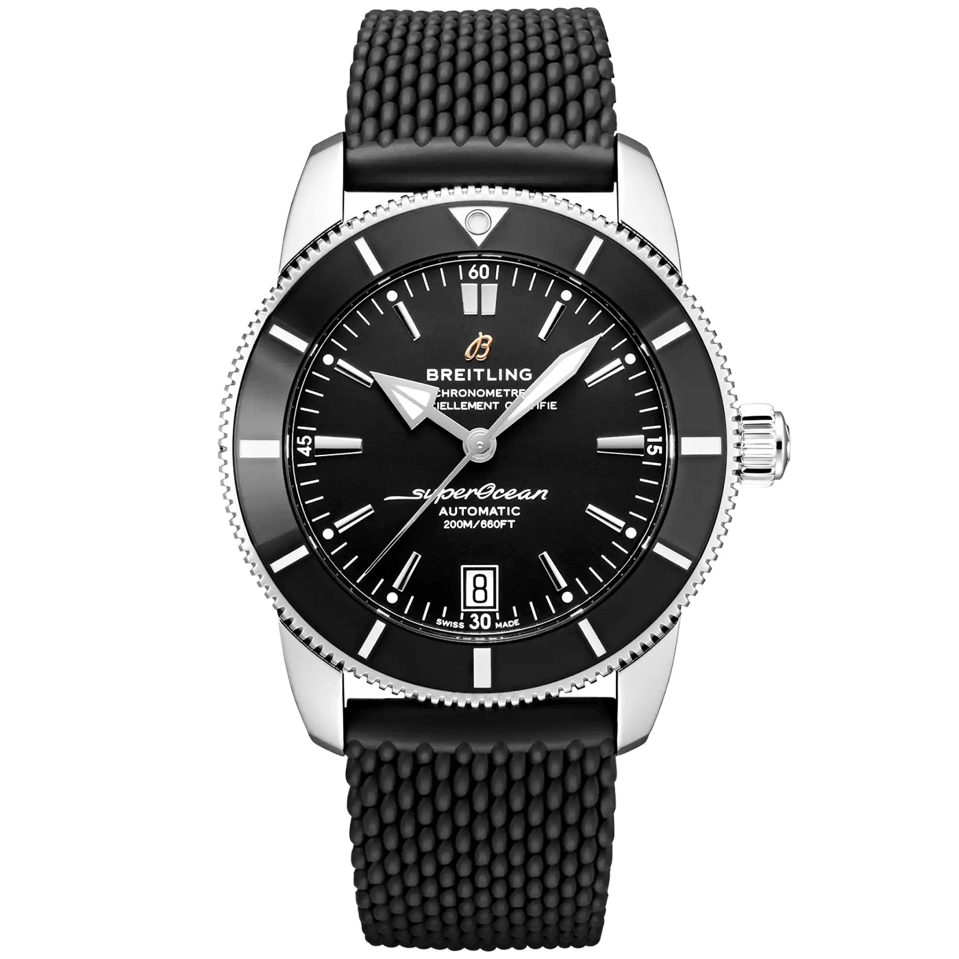 Superocean Heritage II 42mm Black Dial & Bezel Men's Strap Watch