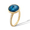 18ct Yellow Gold Jaipur London Blue Topaz Medium Ring