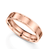 18ct Rose Gold Flat Court Lined Edge Wedding Ring