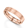 18ct Rose Gold Matt & Polished Line Flat Court Wedding Ring