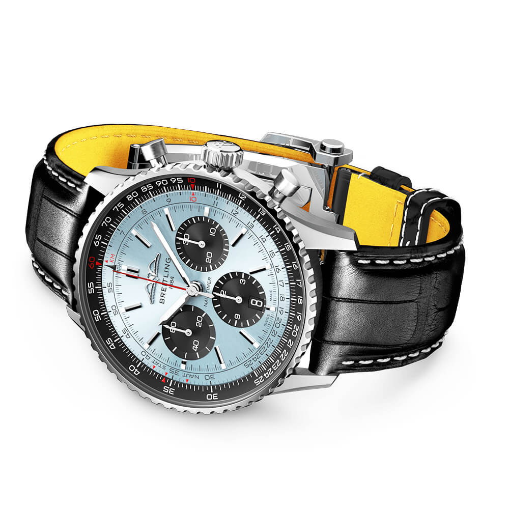 Navitimer 43mm Ice Blue/Black Dial Automatic Strap Watch