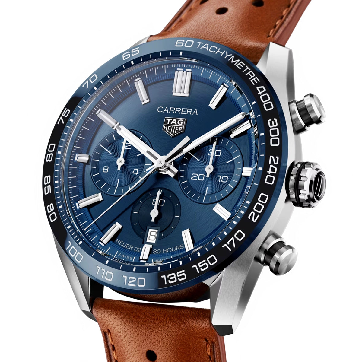 Carrera Chronograph 44mm Blue Dial & Ceramic Bezel Automatic Strap Watch