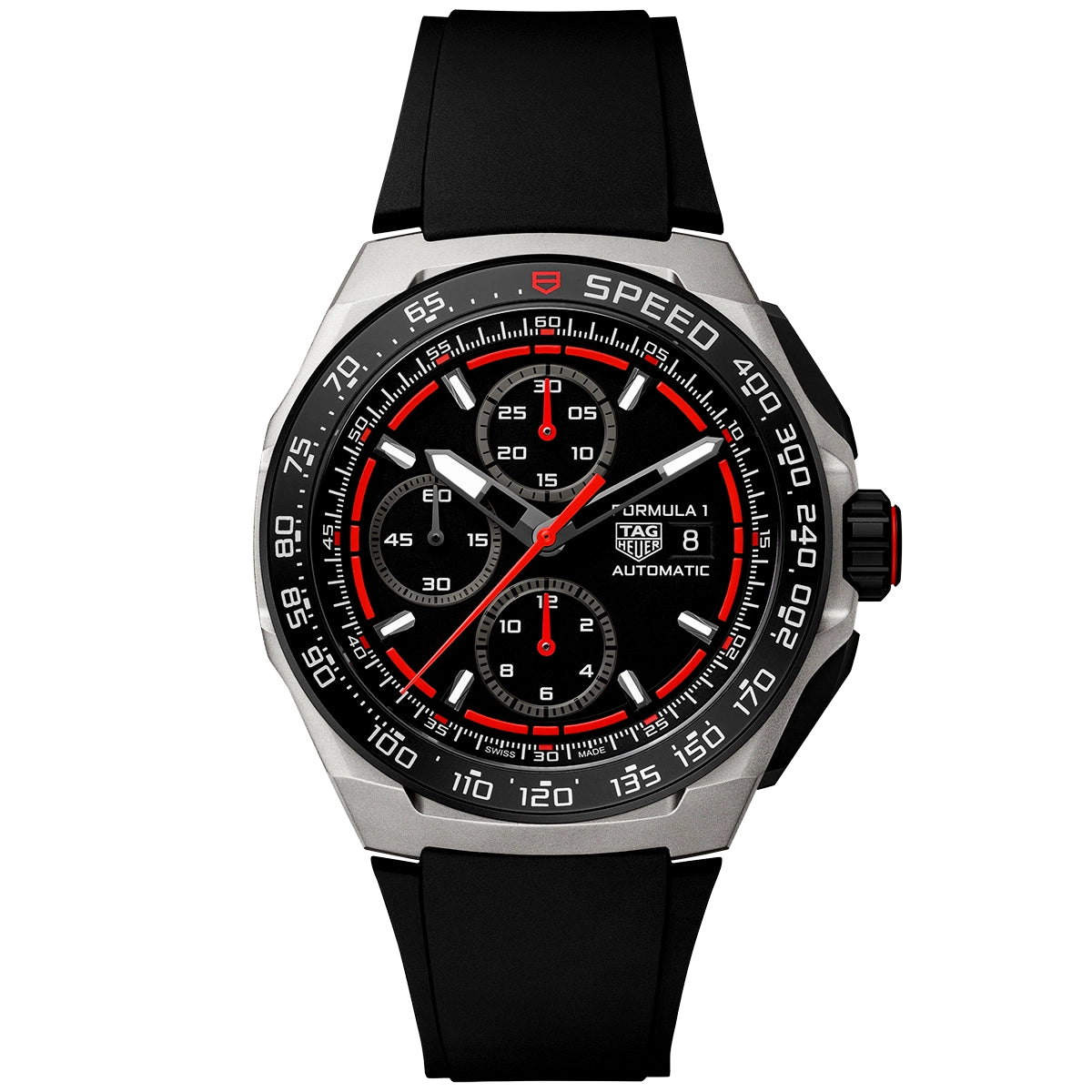 Formula 1 Chronograph 44mm Titanium Black/Red Dial Strap Watch