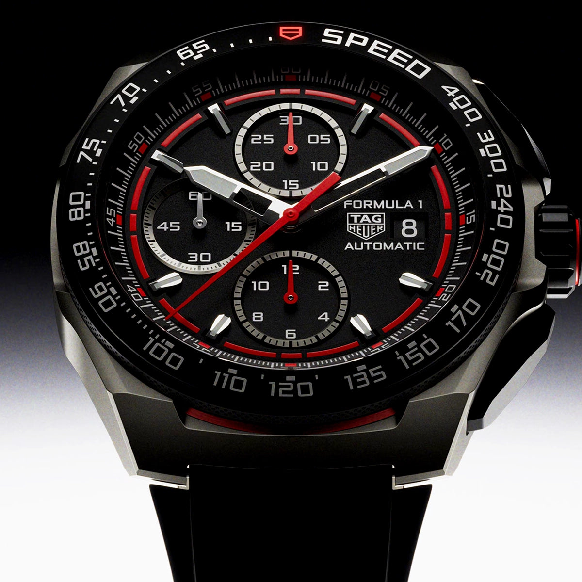 Formula 1 Chronograph 44mm Titanium Black/Red Dial Strap Watch