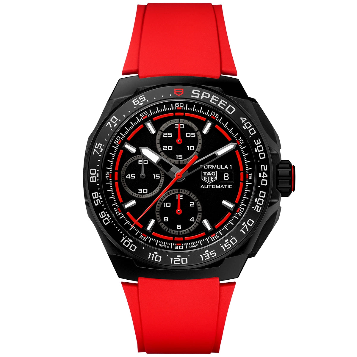 TAG Heuer Formula 1 Chronograph 44mm Black Titanium Black/Red Dial Watch - Berry's Jewellers