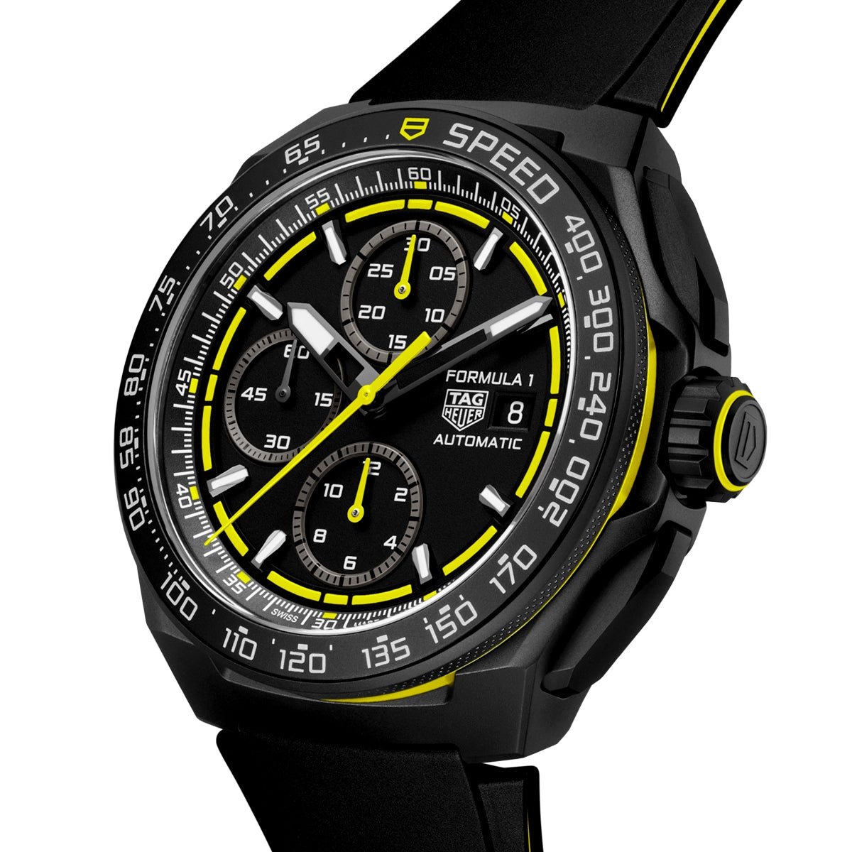 TAG Heuer Formula 1 Chronograph 44mm Black Titanium Black/Yellow Dial Watch - Berry's Jewellers