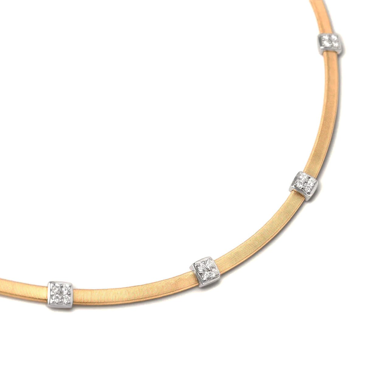 18ct Yellow And White Gold Masai Diamond Set Necklace