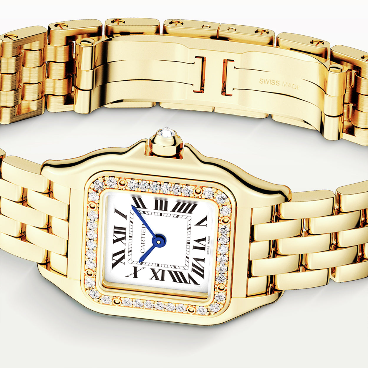 Cartier Panth re 18ct Yellow Gold Diamond Set Watch WJPN0048