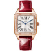 Cartier Santos-Dumont Large 18ct Rose Gold Silver Dial Diamond Bezel Watch - Berry's Jewellers